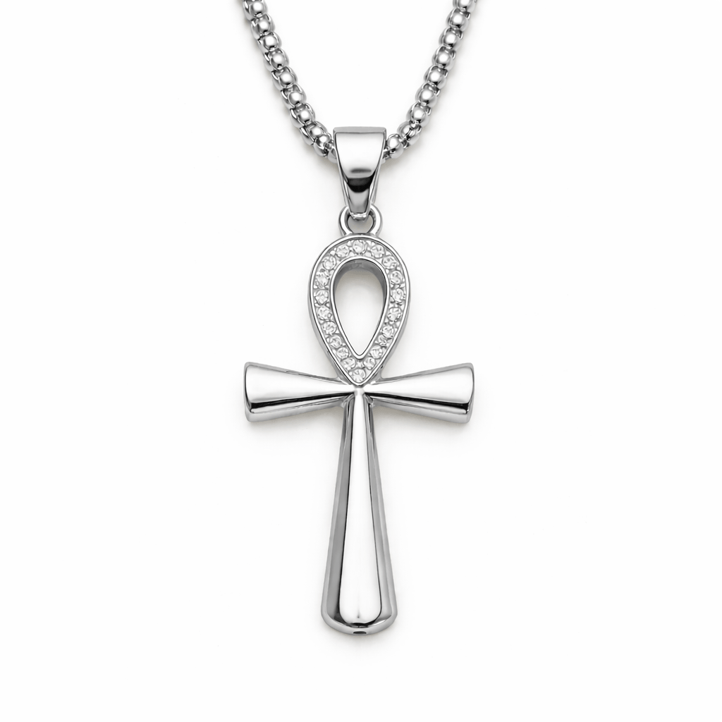 Collier pendentif Croix de Vie Ankh femme argent