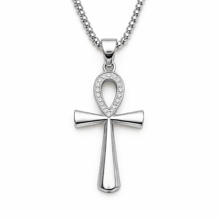 Collier pendentif Croix de Vie Ankh femme argent