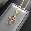 Collier pendentif Croix de Vie Ankh Ra or