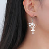 Boucles d'oreilles Croix de Vie Ankh oeil d'Horus argent