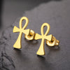 Boucles d'oreilles Croix de Vie Ankh acier or