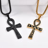 Collier pendentif Croix de Vie Ankh Hiéroglyphe noir