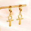 Boucles d'oreilles Croix de Vie Ankh or