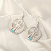 Boucles d'oreilles Croix de Vie Ankh ailes d'Horus argent