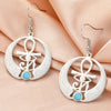 Boucles d'oreilles Croix de Vie Ankh ailes d'Horus argent