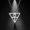 Collier pendentif Croix de Vie Ankh triangulaire argent