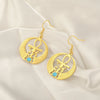 Boucles d'oreilles Croix de Vie Ankh ailes d'Horus or