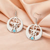 Boucles d'oreilles Croix de Vie Ankh ailes d'Horus argent