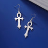 Boucles d'oreilles Croix de Vie Ankh gothique argent