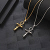 Collier pendentif Croix de Vie Ankh Serpent argent