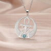 Collier pendentif Croix de Vie Ankh ailes d'Horus argent