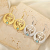 Boucles d'oreilles Croix de Vie Ankh ailes d'Horus or