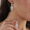 Boucles d'oreilles Croix de Vie Ankh Horus argent