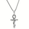 Collier pendentif Croix de Vie Ankh Serpent argent
