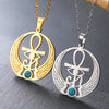 Collier pendentif Croix de Vie Ankh ailes d'Horus or