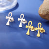 Boucles d'oreilles Croix de Vie Ankh acier or