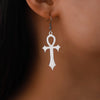 Boucles d'oreilles Croix de Vie Ankh gothique argent
