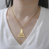 Collier pendentif Croix de Vie Ankh triangle Horus or