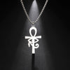 Collier pendentif Croix de Vie Ankh Oeil d'Horus argent