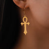 Boucles d'oreilles Croix de Vie Ankh gothique or