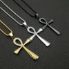 Collier pendentif Croix de Vie Ankh femme noir