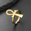 Bague ajustable Croix de Vie Ankh or