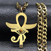 Pendentif Croix de Vie Ankh avec pierre œil de tigre