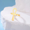 Bague ajustable Croix de Vie Ankh or