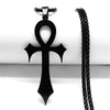 Collier pendentif Croix de Vie Ankh Gothique noir