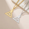 Collier pendentif Croix de Vie Ankh triangle Horus argent