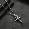 Collier pendentif Croix de Vie Ankh Serpent argent