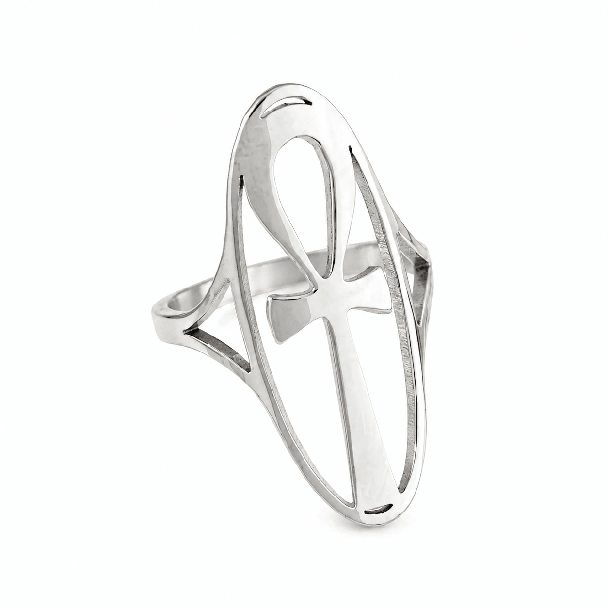 Bague Croix de Vie Ankh élégante argent