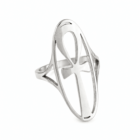 Bague Croix de Vie Ankh élégante argent