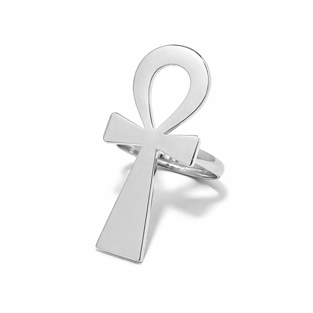 Bague Croix de Vie Ankh bohème argent