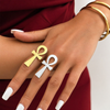 Bague Croix de Vie Ankh bohème or