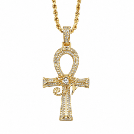 Collier pendentif Croix de Vie Ankh protecteur or