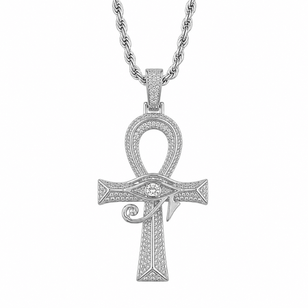 Collier pendentif Croix de Vie Ankh protecteur argent