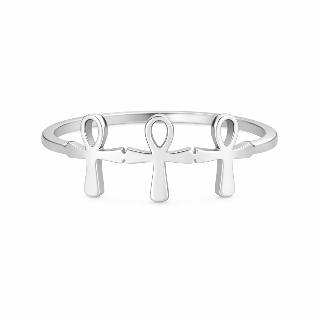 Bague Croix de Vie triple Ankh argent