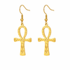 Boucles d'oreilles Croix de Vie Ankh gravées or