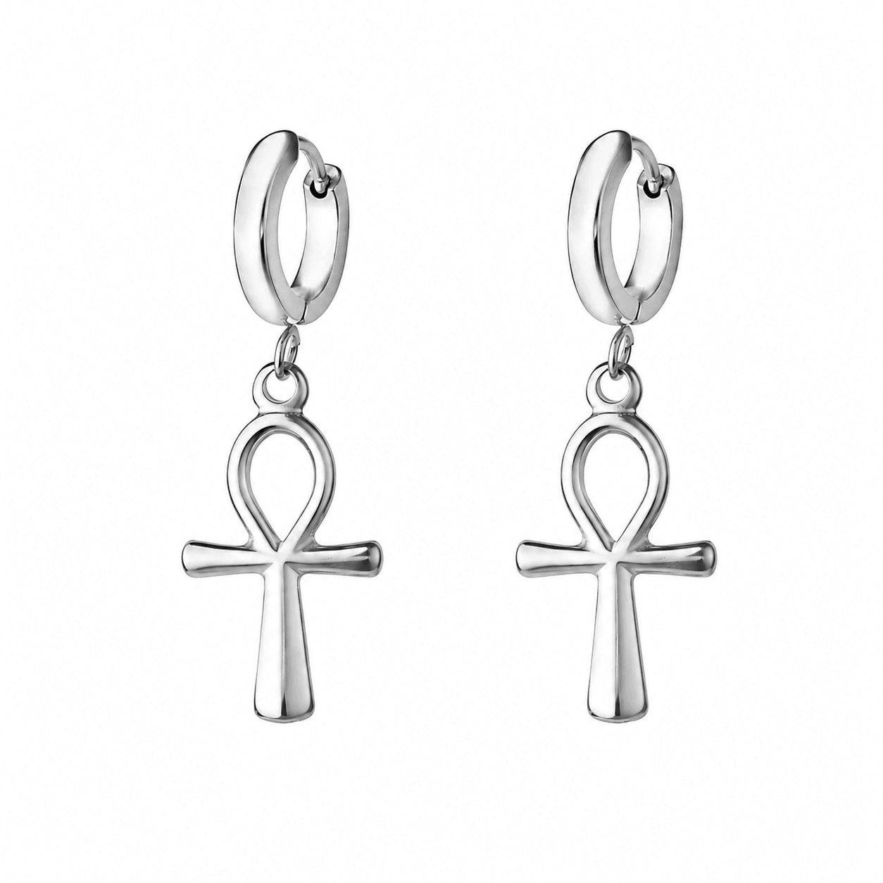 Boucles d'oreilles Croix de Vie Ankh argent