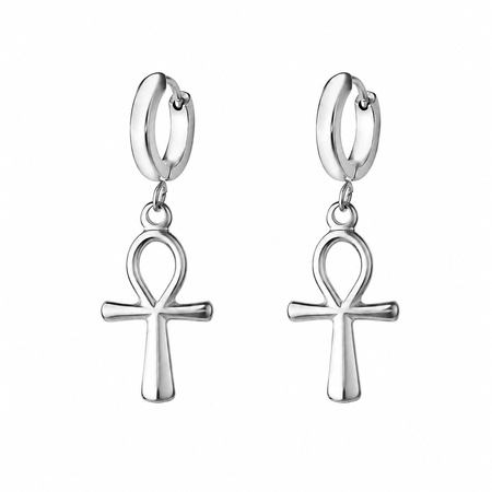 Boucles d'oreilles Croix de Vie Ankh argent