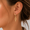Boucles d'oreilles Croix de Vie Ankh or