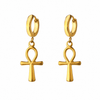 Boucles d'oreilles Croix de Vie Ankh or