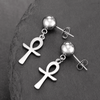 Boucles d'oreilles Croix de Vie Ankh clips argent