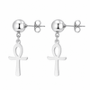 Boucles d'oreilles Croix de Vie Ankh clips argent