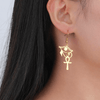 Boucles d'oreilles Croix de Vie Ankh oeil d'Horus or