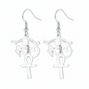 Boucles d'oreilles Croix de Vie Ankh oeil d'Horus argent