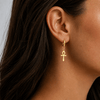 Boucles d'oreilles Croix de Vie Ankh pendante or