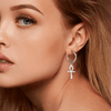 Boucles d'oreilles Croix de Vie Ankh pendante argent