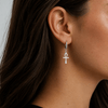 Boucles d'oreilles Croix de Vie Ankh pendante argent